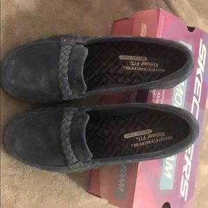 Skechers blue suede loafers 8.5